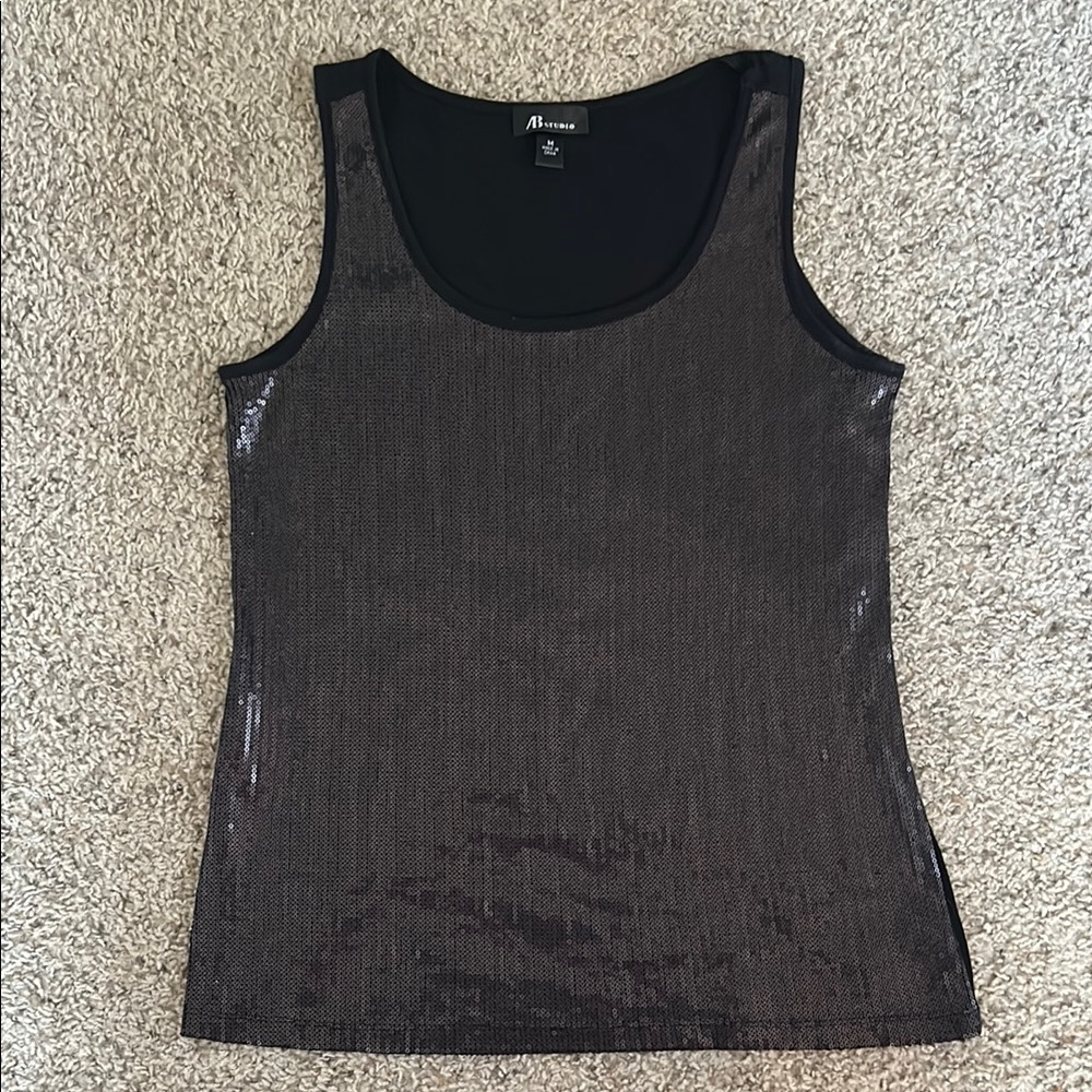 Y2K Vintage Black Sequin Top